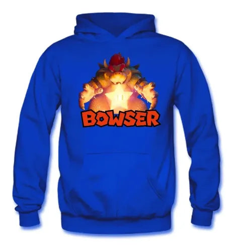 Polerón Canguro Algodón Niños Bowser Mario Pelicula