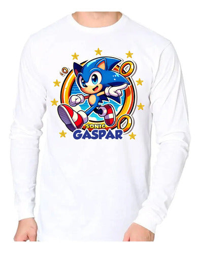Pijama Largo Sonic Niños Personalizado Algodon D1