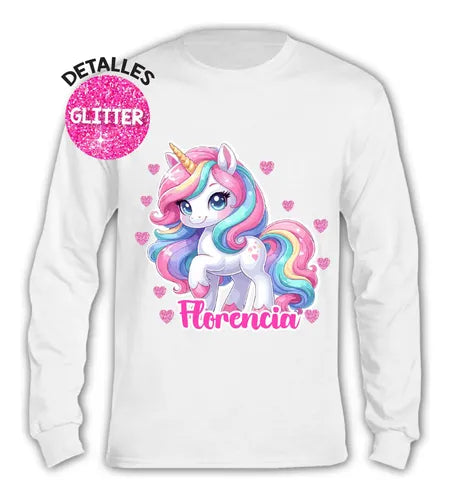 Pijama Largo Unicornio Niñas Personalizado Algodón D1