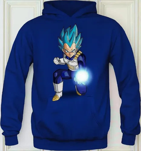 Polerón Canguro Algodón Niños Vegeta Dragon Ball