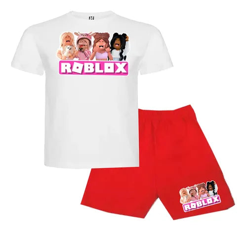 Pijama Corto Niñas Algodon Roblox Cuatro Niñas