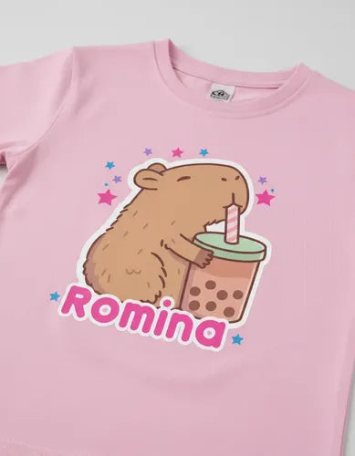 Polera Y Calza Capibara Conjunto Niñas Personalizado