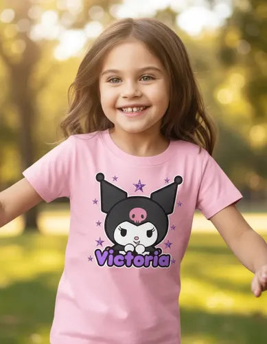 Polera Kuromi Niñas Personalizada Algodón 100% D2