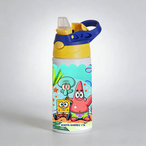 Botella Agua Colegio Bob Esponja Personalizada Niños