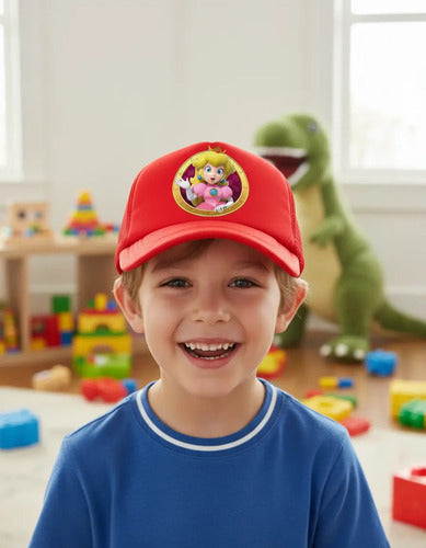 Jockey Gorro Niños Princesa Peach Regalo Navidad Rojo