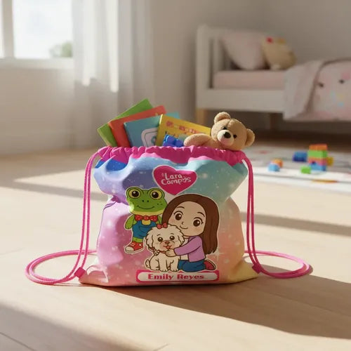 Mochila Morral Lara Campos Colegio Personalizada Fucsia Lara Campos