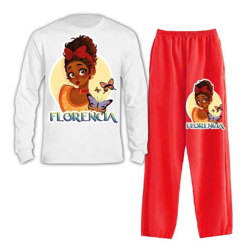 Pijama Largo Encanto Dolores Niñas Personalizado Algodon