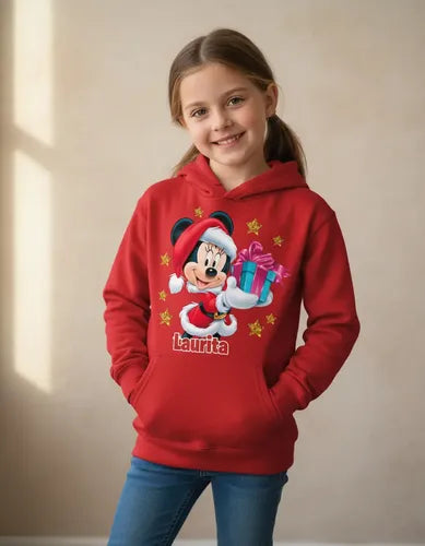 Poleron Minnie Navidad Personalizado Niñas Algodón 3