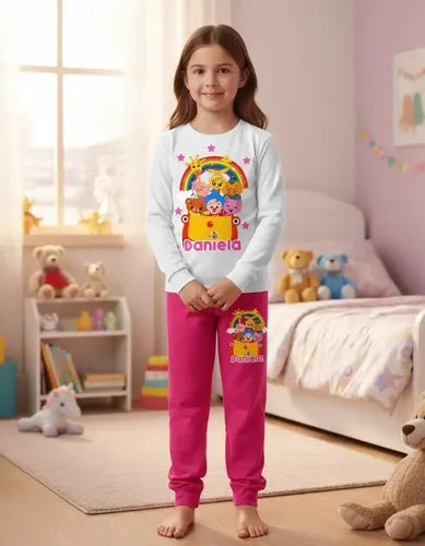 Pijama Largo Plim Plim Niñas Algodón Personalizado