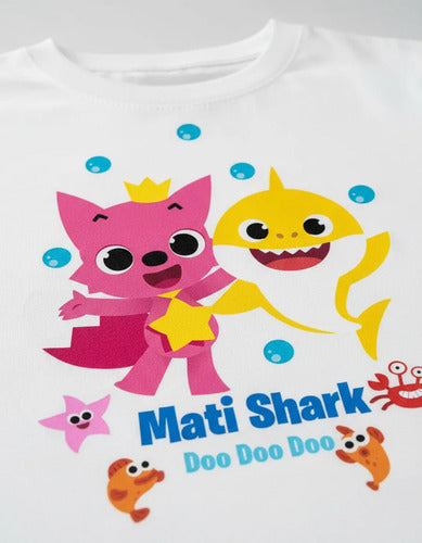 Polera Baby Shark Pink Fong Cumpleaños Personalizada
