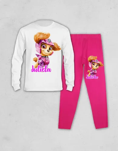 Pijama Largo Skye Paw Patrol Película Niñas Personalizado
