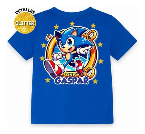 Polera Sonic Personalizada Niños Algodón 100% D1