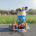 Botella Agua Niño Térmica Escolar Personalizada Auto Car Roj Blanco