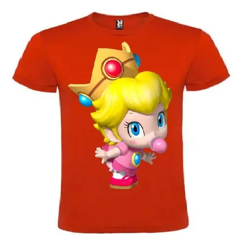 Polera Color Algodón 100% Niños Princesa Peach Mini
