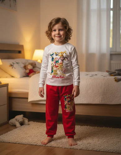 Pijama Largo Duendes Magicos 2022 Personalizado 100 Algodon