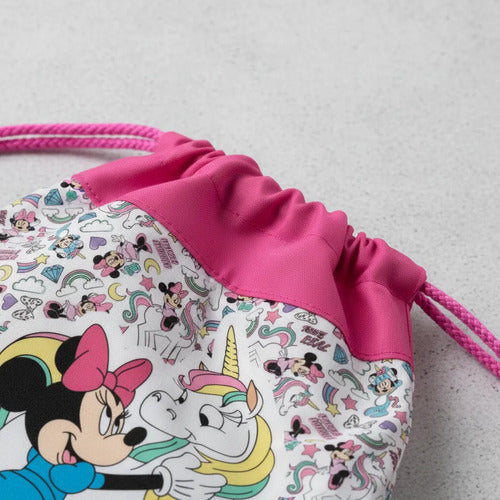 Mochila Bolsa Tela Jardin Infantil Colegio Minnie Unicornio Fucsia