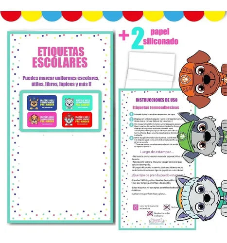 Etiquetas Para Marcar Ropa Y Utiles Escolares Paw Patrol Rojo