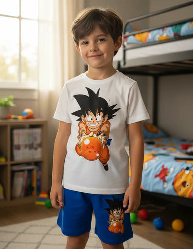 Pijama Corto Niños Algodon Goku Dragon Ball Esfera