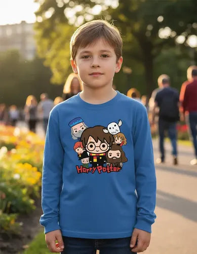 Polera Manga Larga Algodón Niños Harry Potter Nuevo