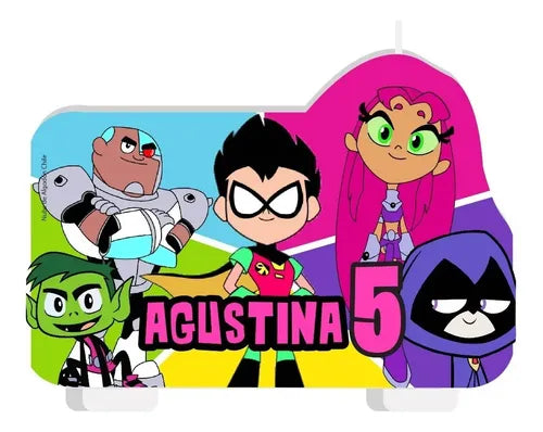 Vela De Cumpleaños Jovenes Titanes Niñas Personalizada