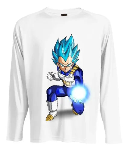 Camiseta Polar Manga Larga Polera Niño Vegeta Dragon Ball
