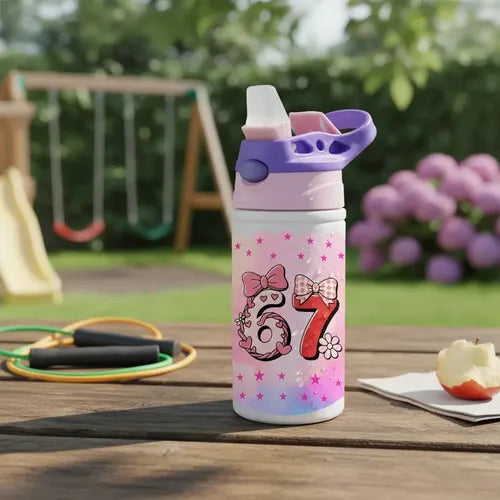 Botella Agua Six Seven 67 Niñas Rosa