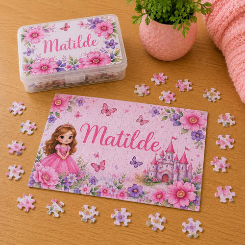 Puzzle Rompecabezas Personalizado Princesa Castillo Nombre