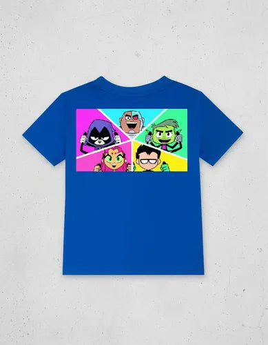 Polera Color Algodón 100% Niños Jovenes Titanes Cuadrado
