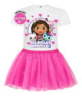 Disfraz Vestido La Casa De Gabby Personalizado Polera + Tutú Niñas Cumpleaños Detalles Glitter