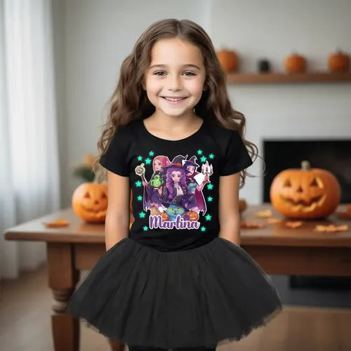 Disfraz Huntrix Halloween Polera Tutu Guerreras K Pop Personalizado Niñas