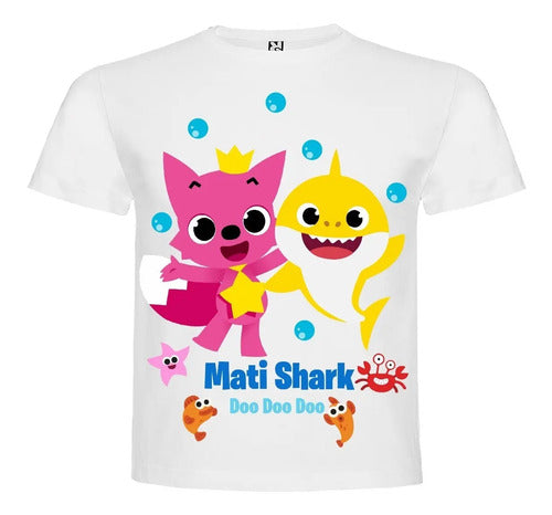 Polera Baby Shark Pink Fong Cumpleaños Personalizada