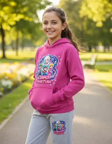 Buzo Pantalon Poleron Mario Galaxy Personalizado Niña