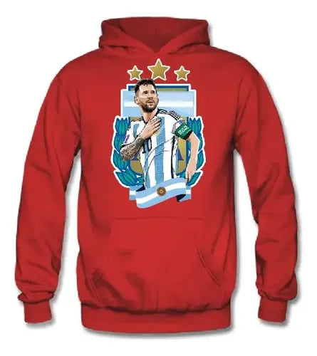 Polerón Canguro Algodón Niños Messi Argentina Campeón