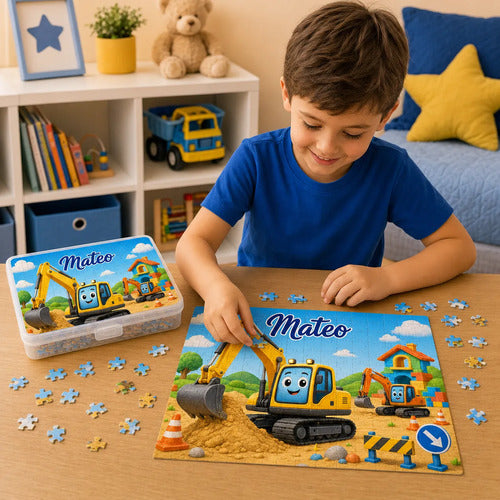 Puzzle Rompecabezas Personalizado Excavadora Construccion