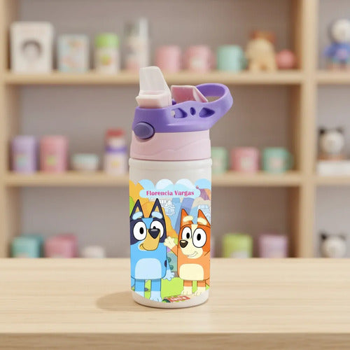 Botella Agua Colegio Bluey Personalizada Niña