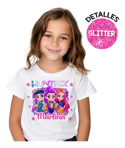 Disfraz Vestido Huntrix Demon Hunters K Pop Personalizado Polera + Tutú Niñas Detalles Glitter