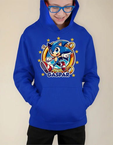 Polerón Canguro Sonic Personalizado Niños D1