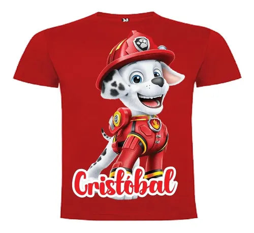 Polera Marshall Paw Patrol Película Personalizada Niños