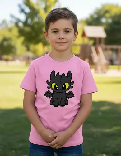 Polera Color Algodón 100% Niño Chimuelo Como Entrenar Dragon