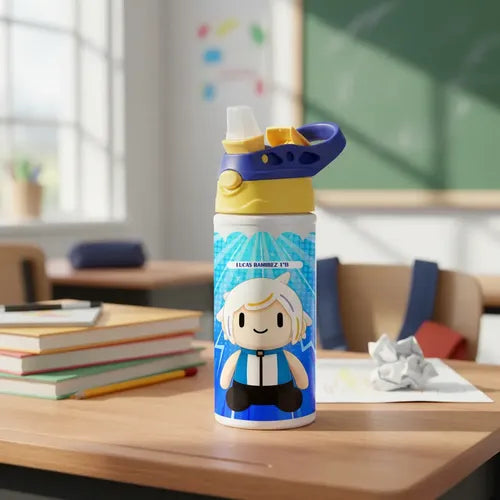 Botella Agua Colegio Chuy Mine Personalizada Niños