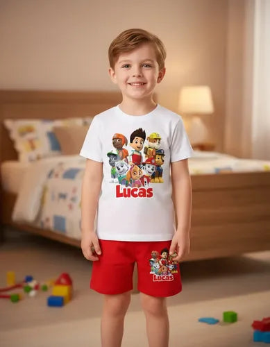 Pijama Paw Patrol Niñas Personalizado 100%  Algodón Niños