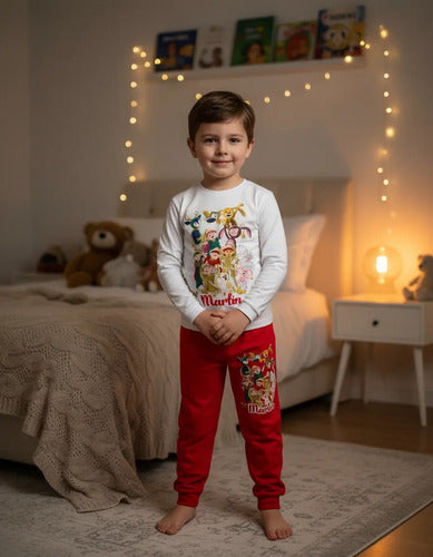 Pijama Largo Duendes Magicos 2022 Personalizado 100 Algodon