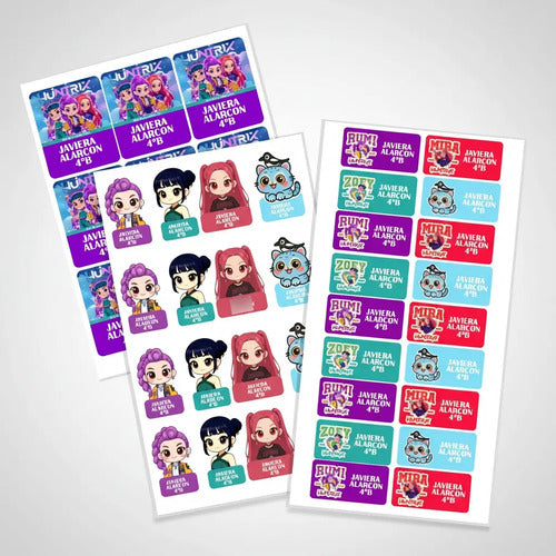 Etiquetas Escolares Personalizadas Huntrix Guerreras K Pop