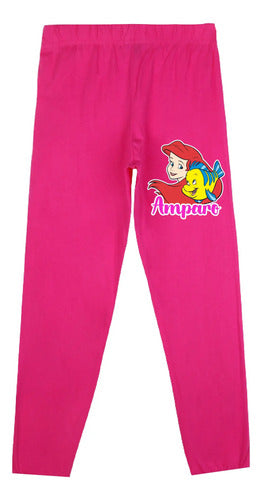 Pijama Largo La Sirenita Ariel Niñas Personalizado Algodon
