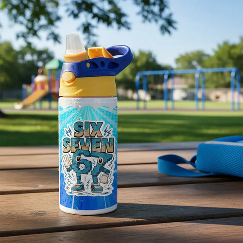 Botella Agua Six Seven 67 Niños Azul