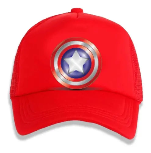 Jockey Gorro Niños Capitan America Escudo Regalo Navidad Rojo 2-12