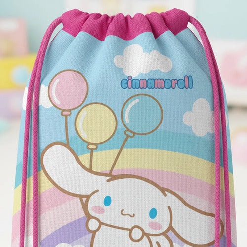 Mochila Bolsa Tela Morall Jardin Infantil Colegio Cinamoroll Fucsia Liso
