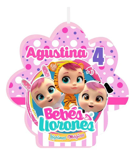 Vela De Cumpleaños Bebes Llorones Niña Personalizada