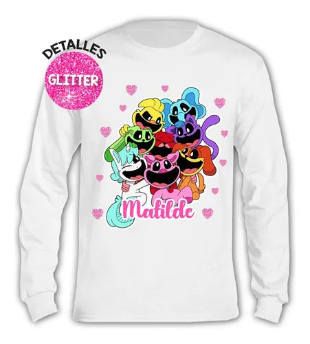 Pijama Largo Smiling Critters Niñas Algodón Personalizado
