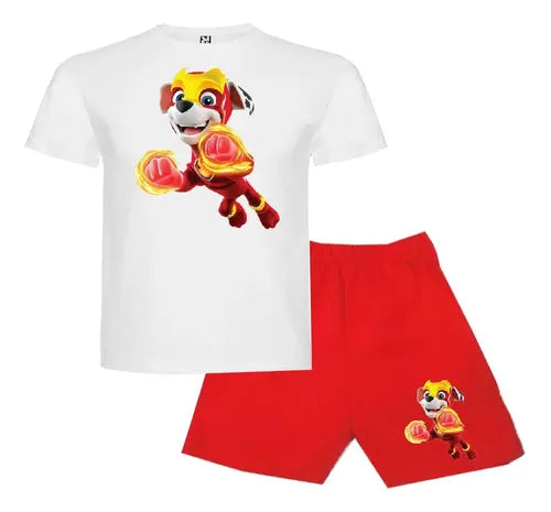 Pijama Corto Niños Algodon Mighty Pup Marshall Paw Patrol